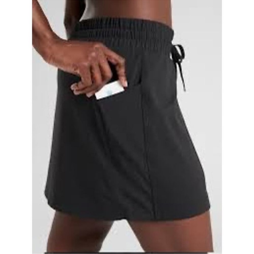 Athleta Black Excursion Hybrid Drawstring Skort S… - image 3